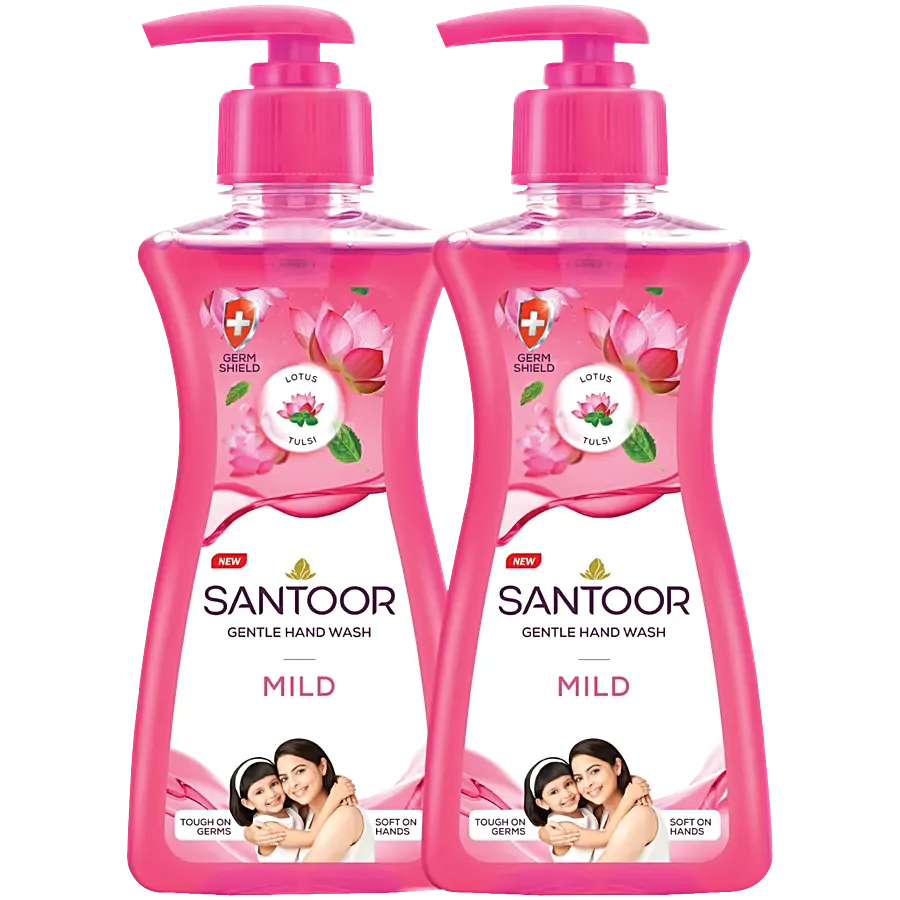 Santoor Hand Wash - Tulsi & Lotus 200 ml (Buy 1 Get 1)