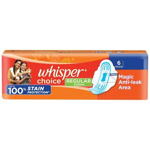 Whisper Choice Regular Sanitary Pads - 6 Pads