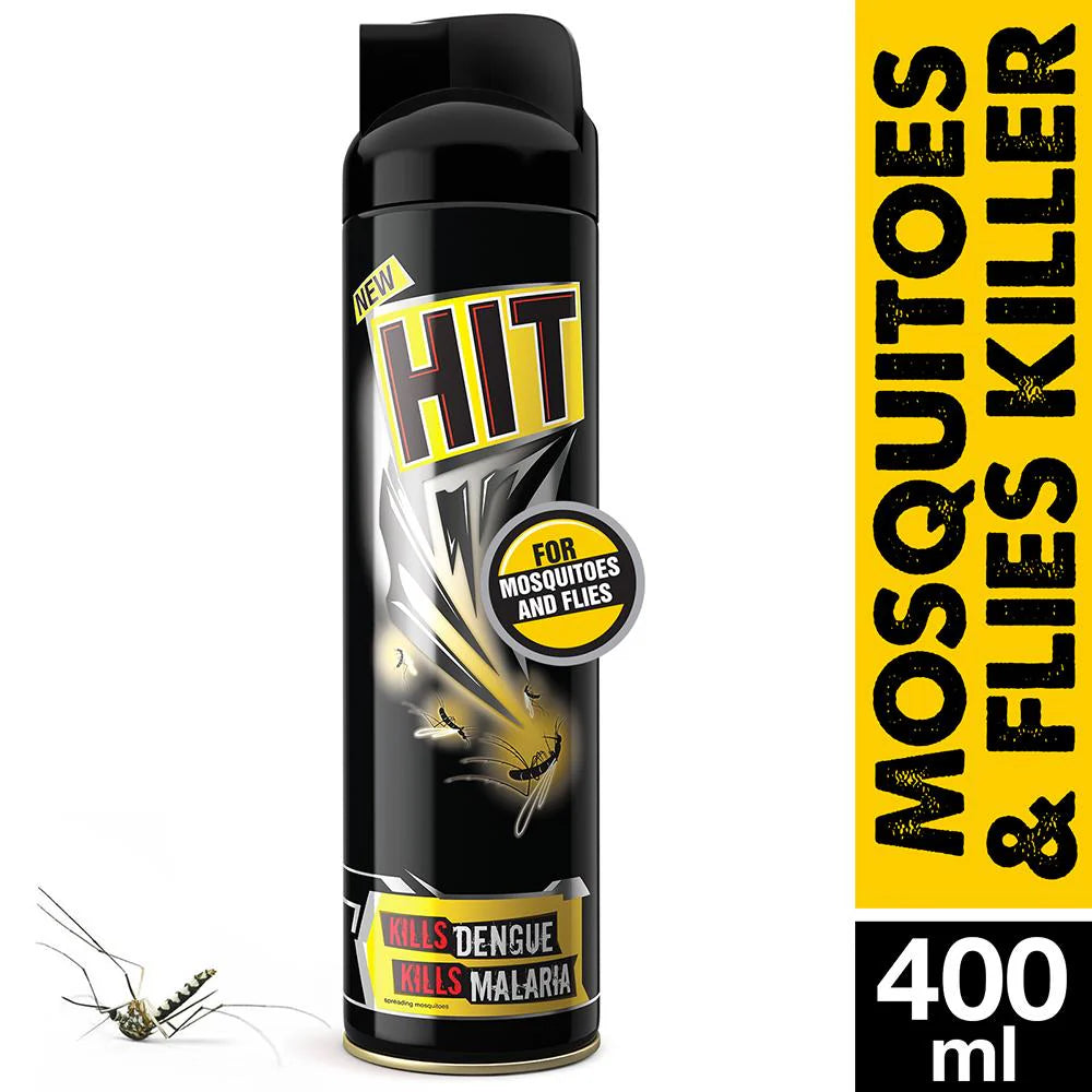 Hit Mosquito and Fly Killer Spray - Black 400 ml