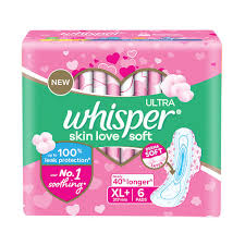 Whisper Sanitary Pads - Ultra Soft XL+ Wings 6 Pads — Quick Pantry