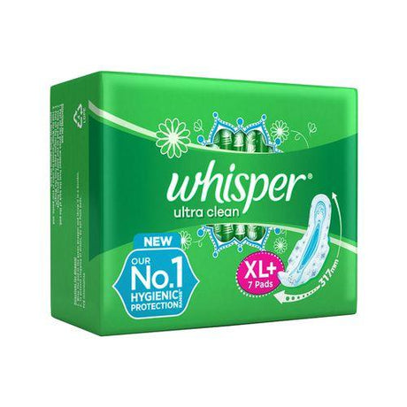 Whisper Sanitary Pads - Ultra Clean XL+ Wings 7 Pads - Quick Pantry